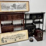 広島県福山市のお客様より茶箪笥や扁額（日本画）を中心にお買取させて頂きました。